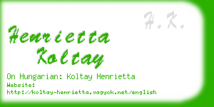 henrietta koltay business card